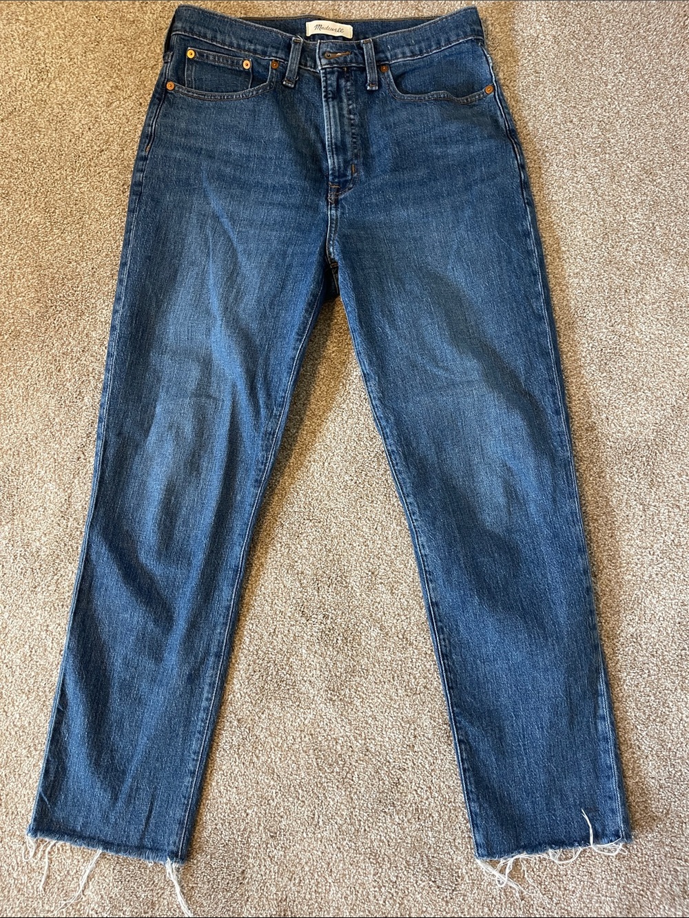 Madewell Straight Jeans in Dark Blue Wash